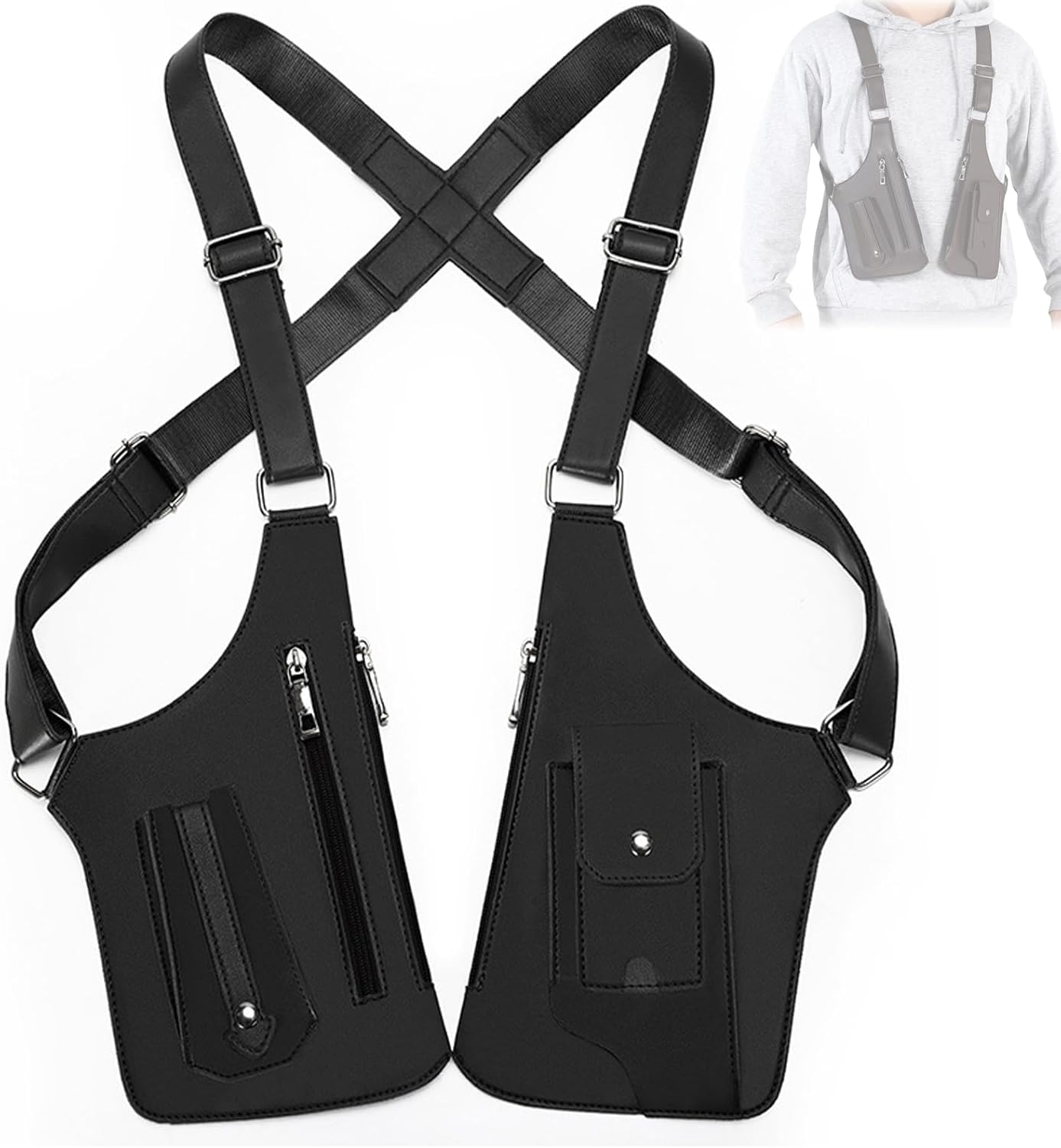 Classic Shoulder Satchel,Unisex Premium Leather Shoulder Bag - Adjustable Underarm Strap,Anti-Theft Hidden,Travel