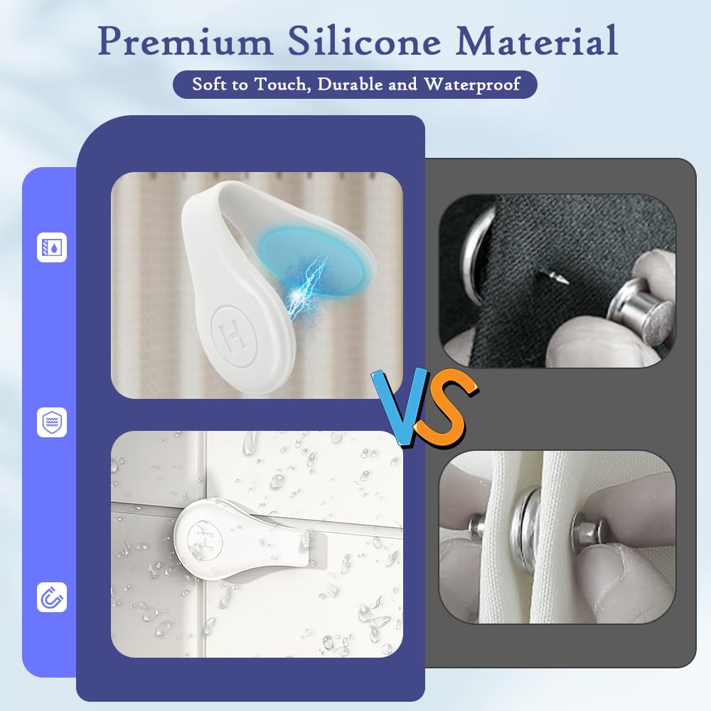 Lmyzcbzl Clips De Rideau De Douche, 4 Pcs Clips De Douche Auto