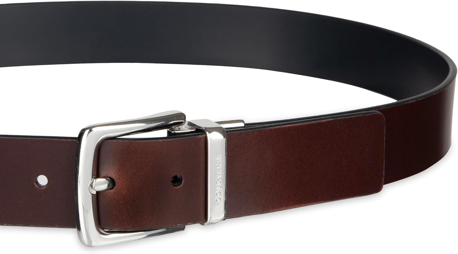 Cole Haan mens Reversible Embossed Logo Loop Casual Belt - Image 4