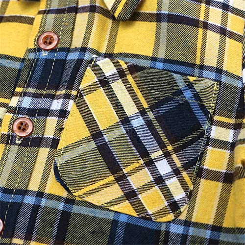 Boys Girls Plaid Shirts Long Sleeve Button Down Flannel Dress Shirts with Pocket Toddler Kids Tops Fall Outwear4