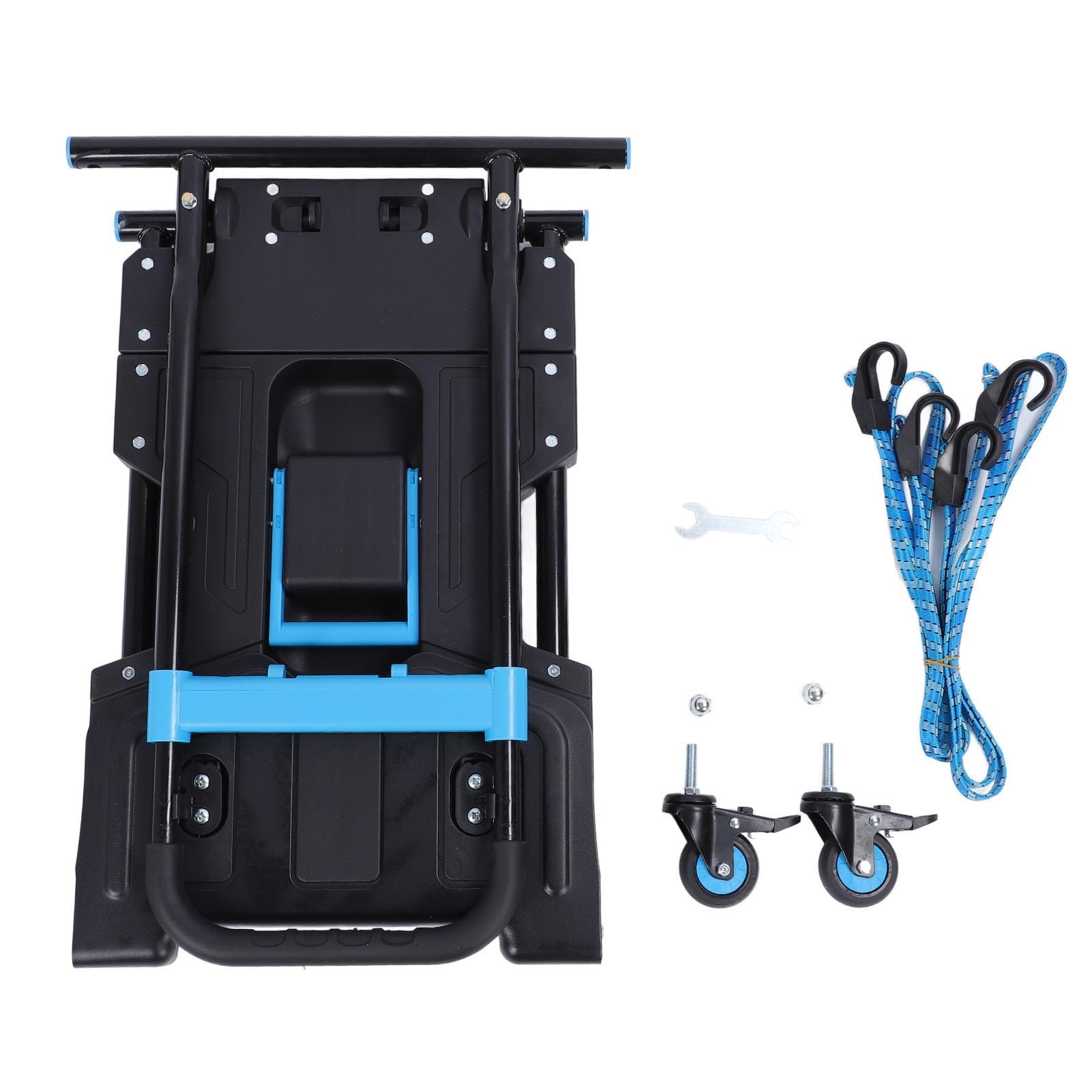 Headerbs Carrello Pieghevole 2 in 1, Carrello Pieghevole in Acciaio PP TPR, capacità 150 Kg, Maniglia Retrattile, 4 Ruote, Portatile per Ufficio Supermercato Shopping Campeggio all'aperto