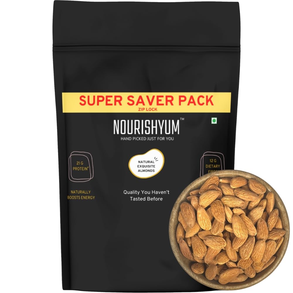 Nourishyum California Almonds 1 kg Super Saver Pack | Badaam | Natural Crunchy Badam Giri | Nuts & Dry Fruits | Healthy Snacks | Dry Fruit Gift Pack (B0D4F98MXK) Amazon Price History, Amazon Price Tracker