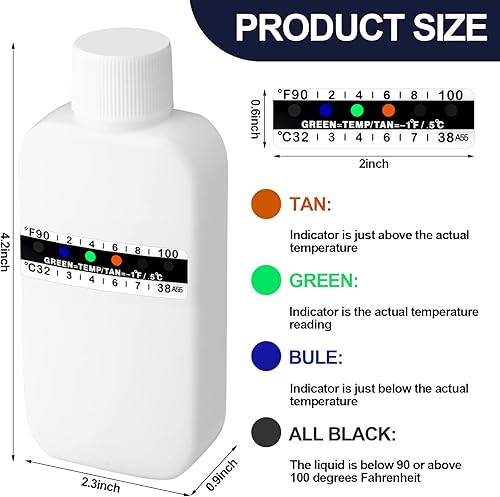 Miniatura 2 de Jiuguva El kit completo de prueba de orina de 13 piezas incluye 1 bolsillo con forro, 2 botellas portátiles vacías de temperatura de orina, 10 tiras