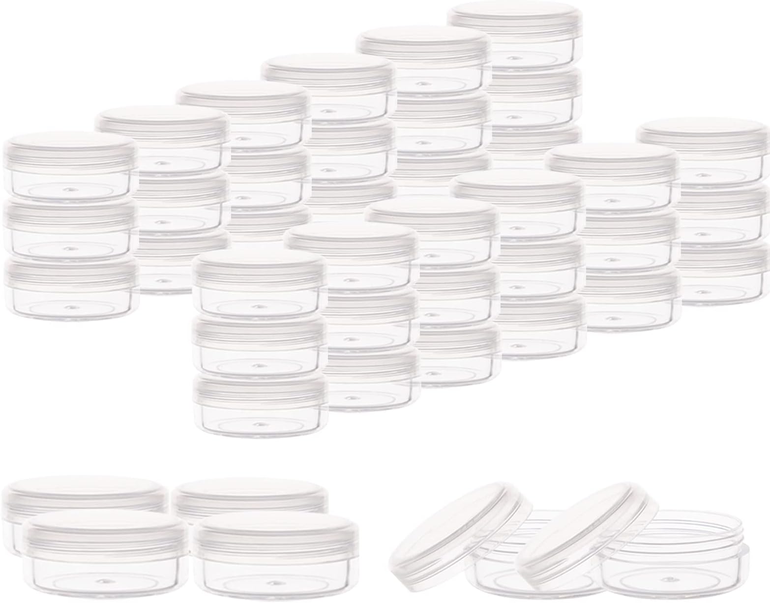 ZEJIA 10 Gram Cosmetic Sample Containers with Lids 100pcs Empty Small Makeup Jars Plastic BPA Free(Clear)