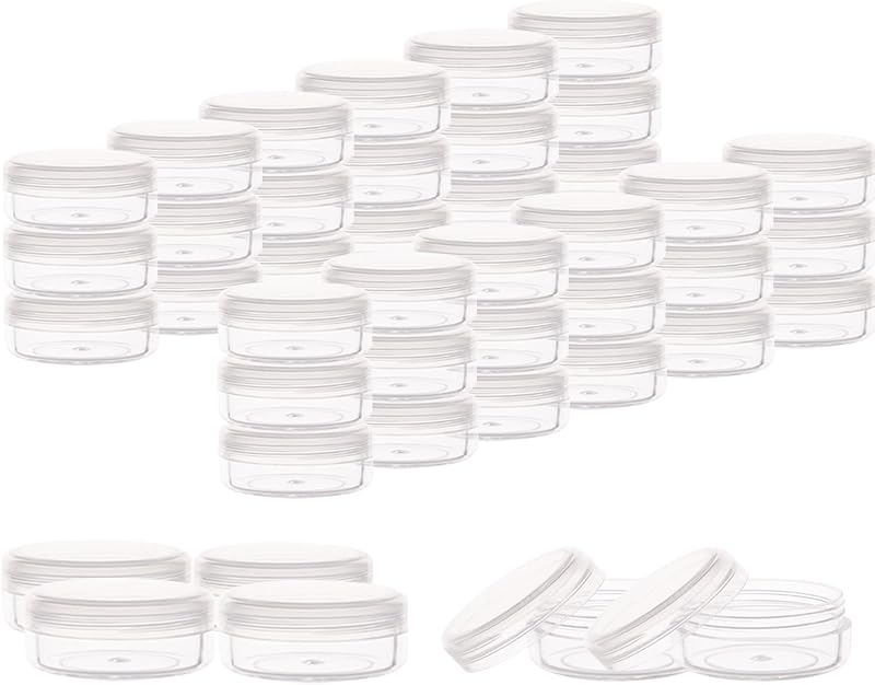 Frascos recarregáveis ZEJIA de 10 g com tampa de rosca e etiquetas, transparentes, pacote com 40