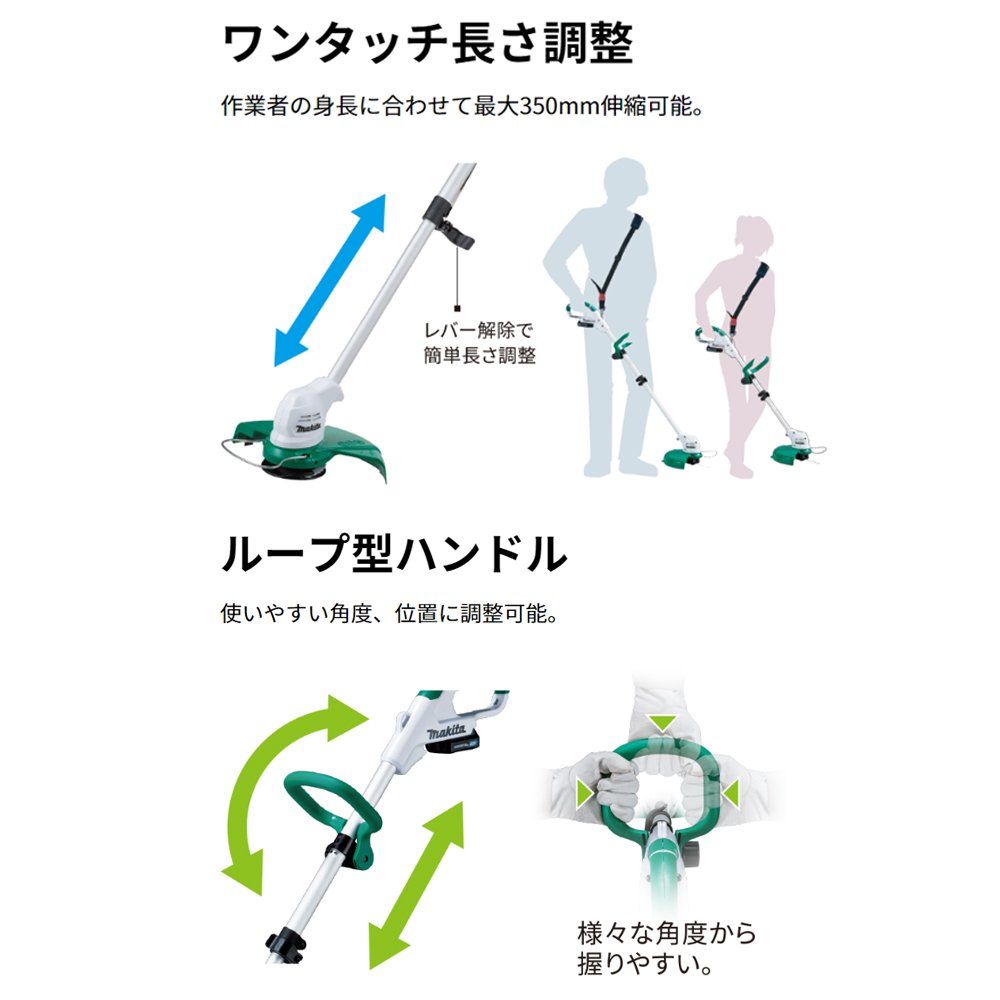 Amazon.co.jp: 10.8V充電式草刈機MUR100DSH【1.5Ahバッテリ・充電器付