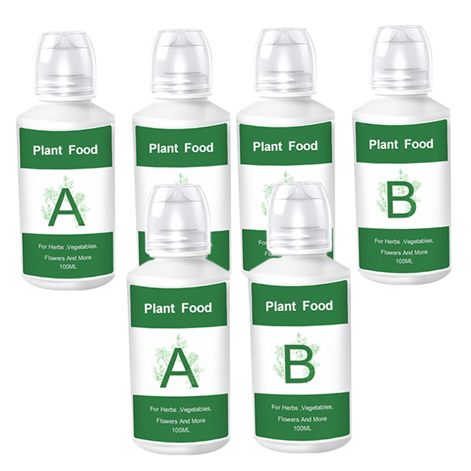 6 PCS Hydroponic Plant Food A & B Nutrient Solution for Hydroponic Growing, Advanced Fertilizer for Vegetables, Fruits, Flowers & Indoor Plants