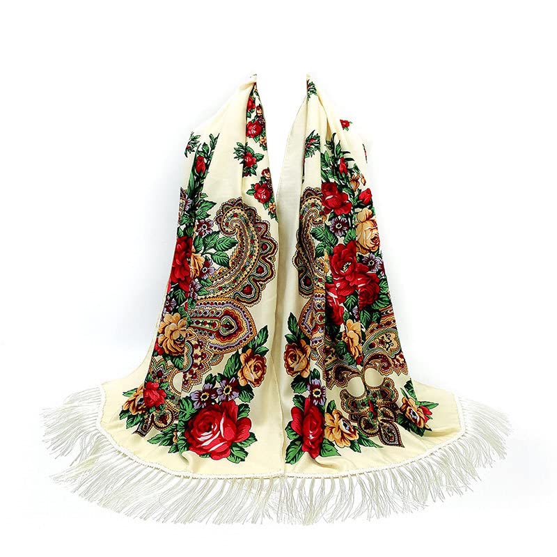 Women's Fashion Shawls Scarves With Tassel,WJa 200 * 70cm, traditional Russian style and Ukrainian style scarves shawls