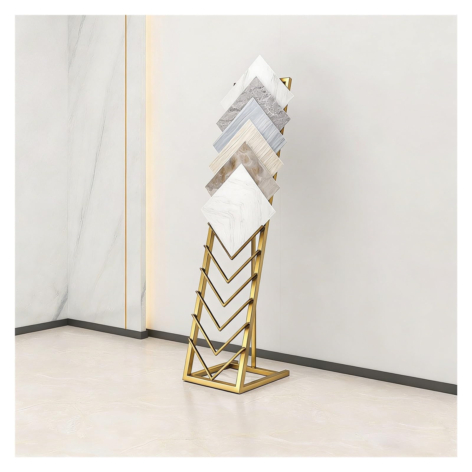 GWBoiuyQETM Floor Standing Display Stand for Wooden Flooring and Tile Samples, Ideal for Trade Show Exhibition Booths and Malls