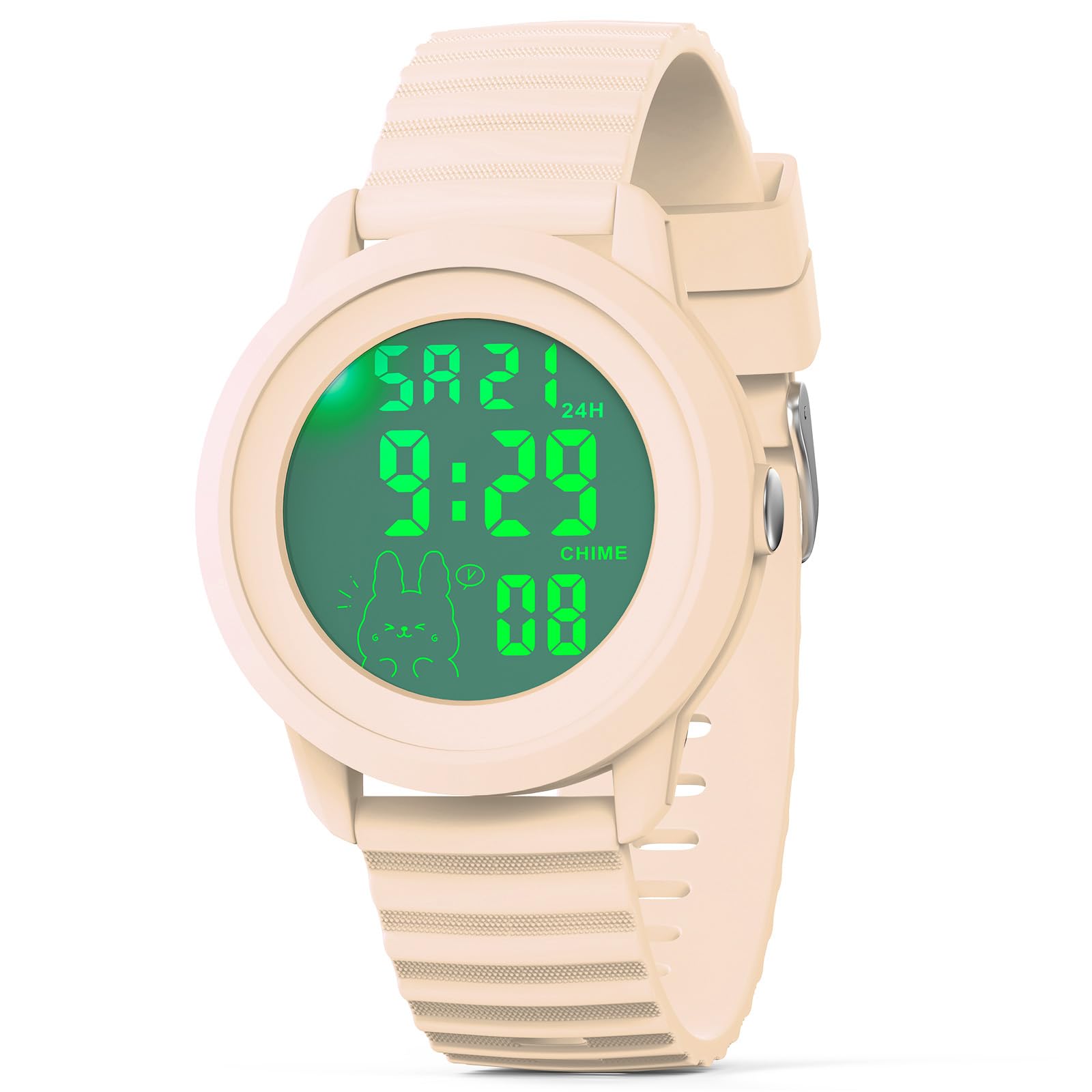 Edillas Kids Digital Watch 7-Color LED Light Waterproof Wristwatch Ideal for Children