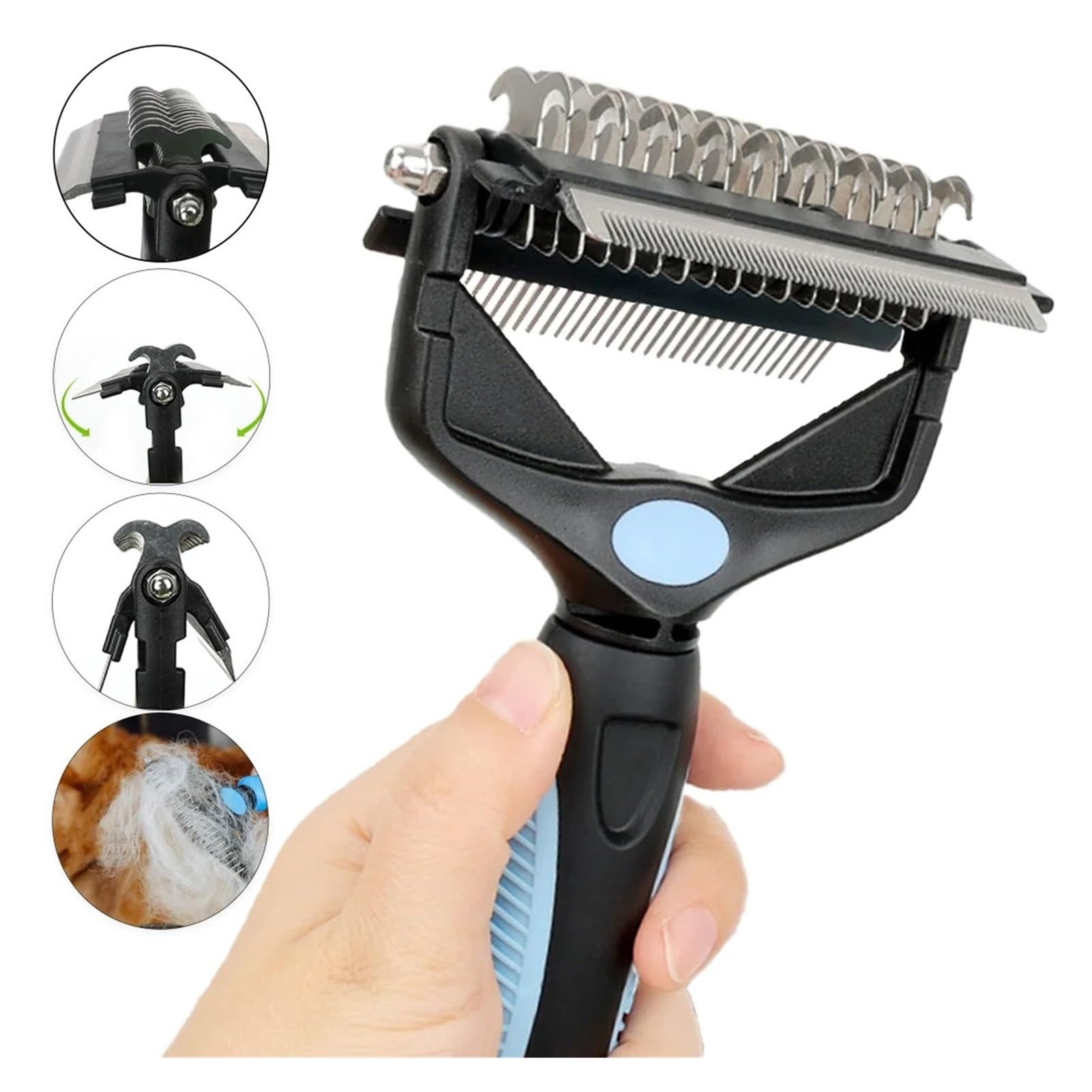 Spazzola for rimuovere i peli del cane dalla spazzola for deshedding 3 in 1(Green)