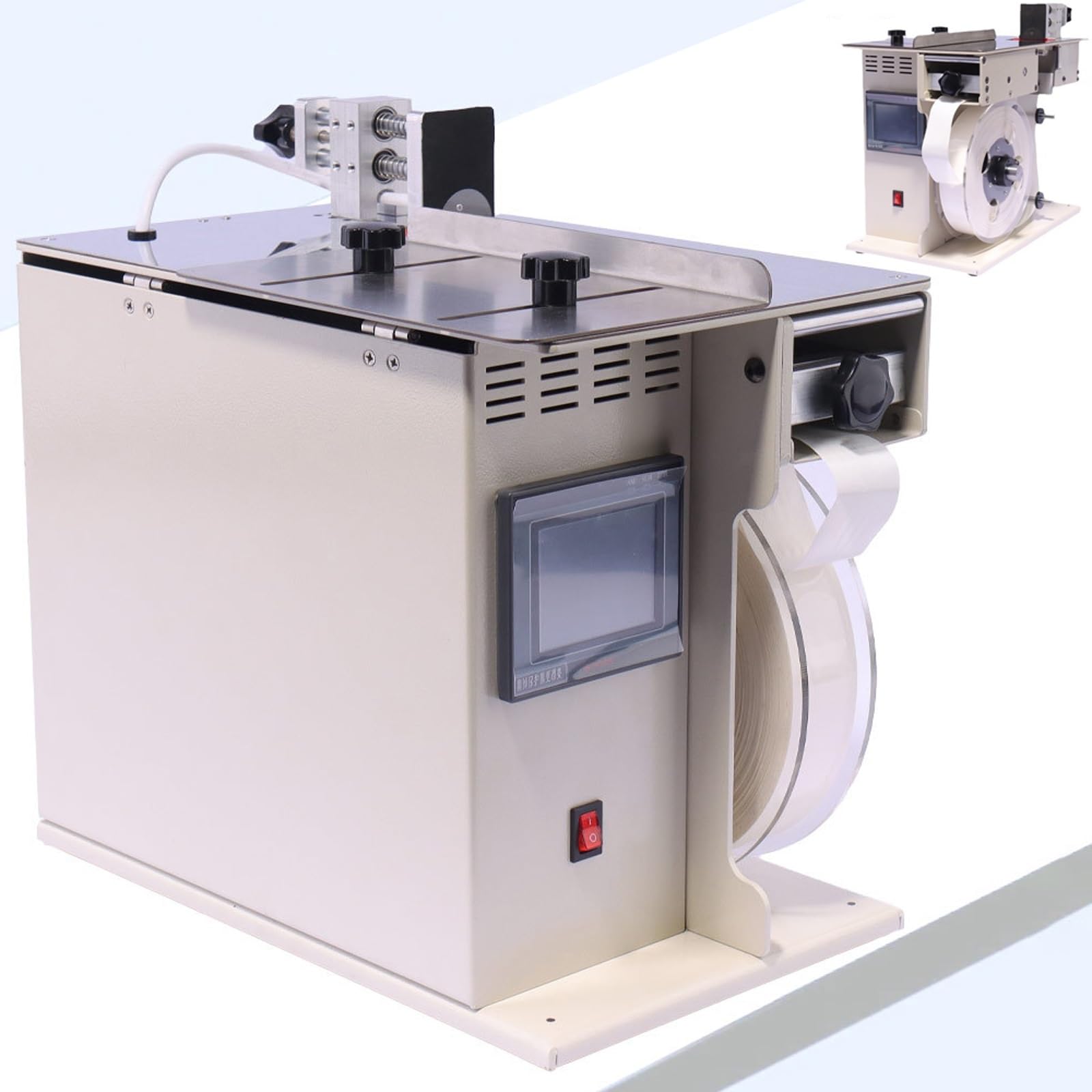 Etichettatrice semiautomatica regolabile con display touch screen per applicazione ad alta velocità su varie superfici