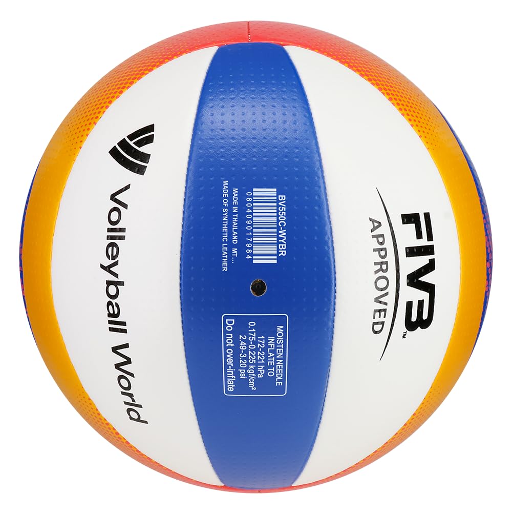 Mikasa Official Beach Volleyball BV550C-WYBR, Outdoor Volleyballs