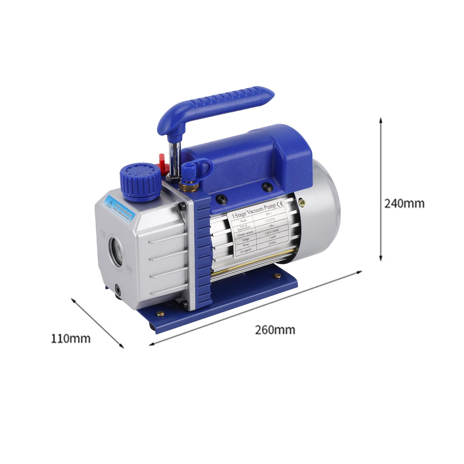 NexTech Handheld Vakuumpumpe Mit Kupfermotor - Integrierte Vakuumpumpe Für Kältemittel Wartung, Hochleistungs Bürstenloser Motor Für Klimaanlagen Und Kühlschrank Reparatur