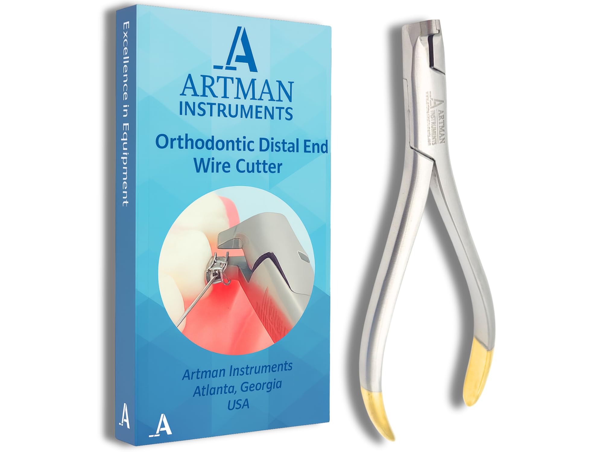 Artman Instruments Distal end Cutter Large Handle TC Inserts Gold Plated with Safety Hold by Wise Linkers USA