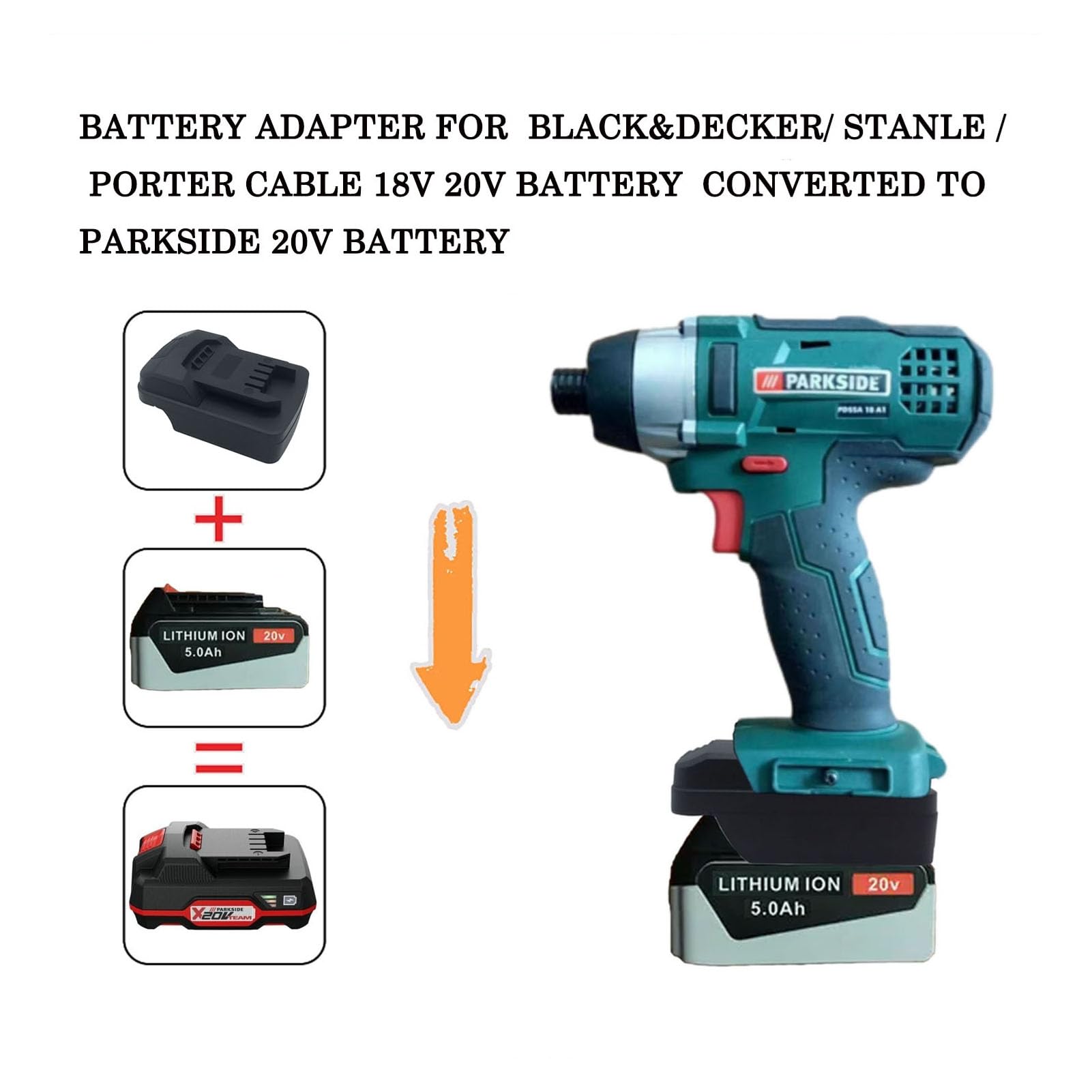 Adaptateur de Batterie pour 18V 20V, Hautement Compatible sans Chute pour Les Outils électriques au Lithium