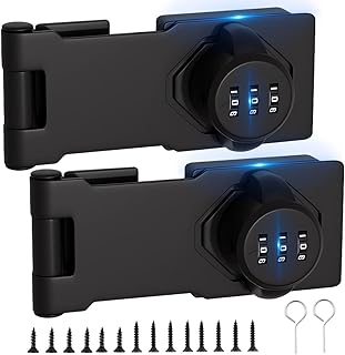 Bifold Double Door Locks - 3 Digit Combination, 90/180 Security Slide Cl...