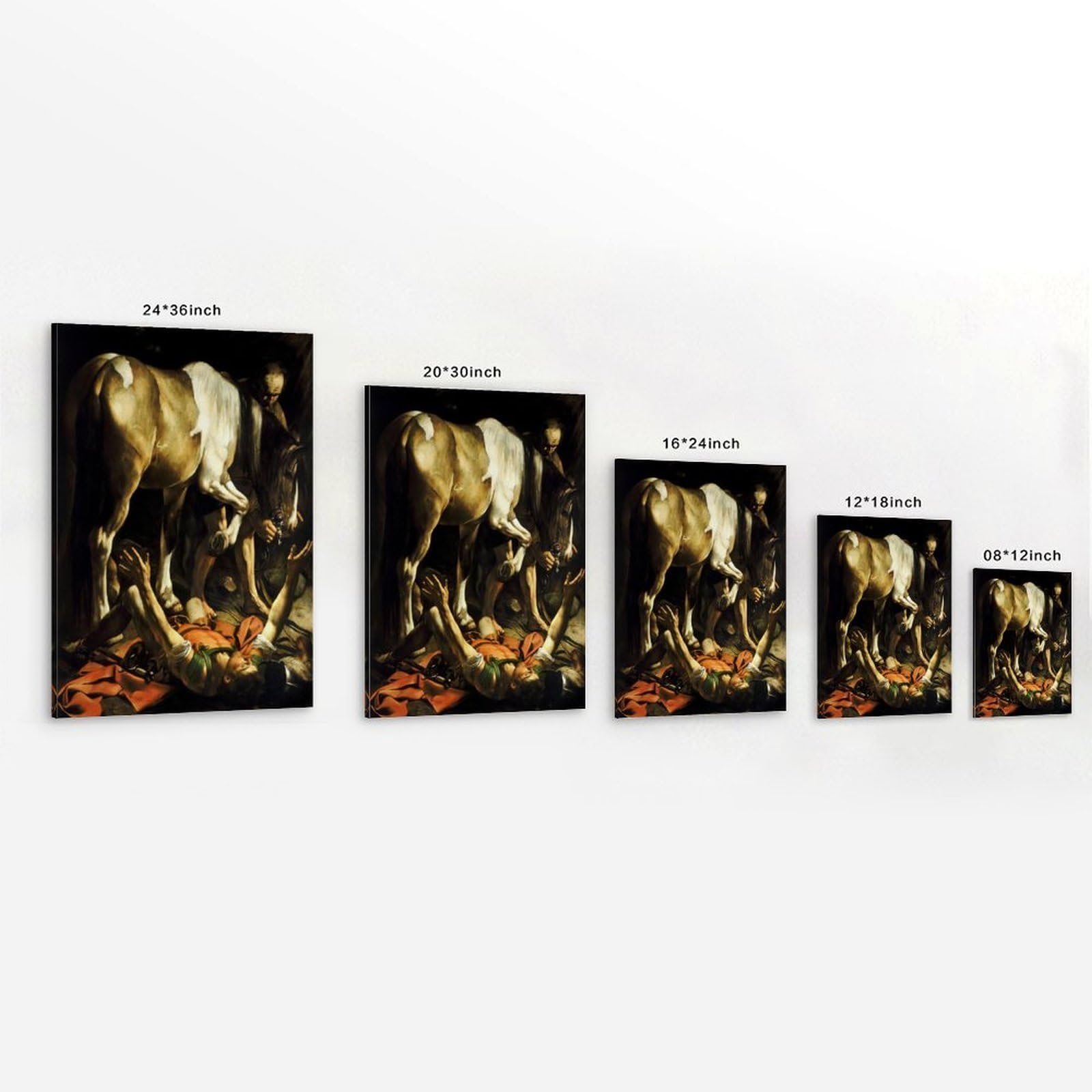 Carávaggio Kunstarbeit (Umwandlung auf dem Weg nach Damaskus), Poster, Familie, ästhetischer Wandbehang, Kunstdruck, Fotofarbe für Schlafzimmer, Dekoration, 40 x 60 cm