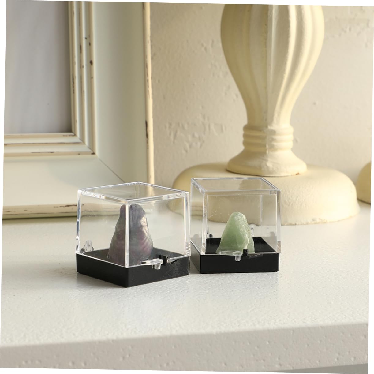 10St Kuchenform Ausstellungsbehälter Probenvitrine Box mit Mineralsteinen Protect schutzzelt Probenbehälter Mineralienvitrine Spar Aufbewahrungskiste Musterbox Container Plastik