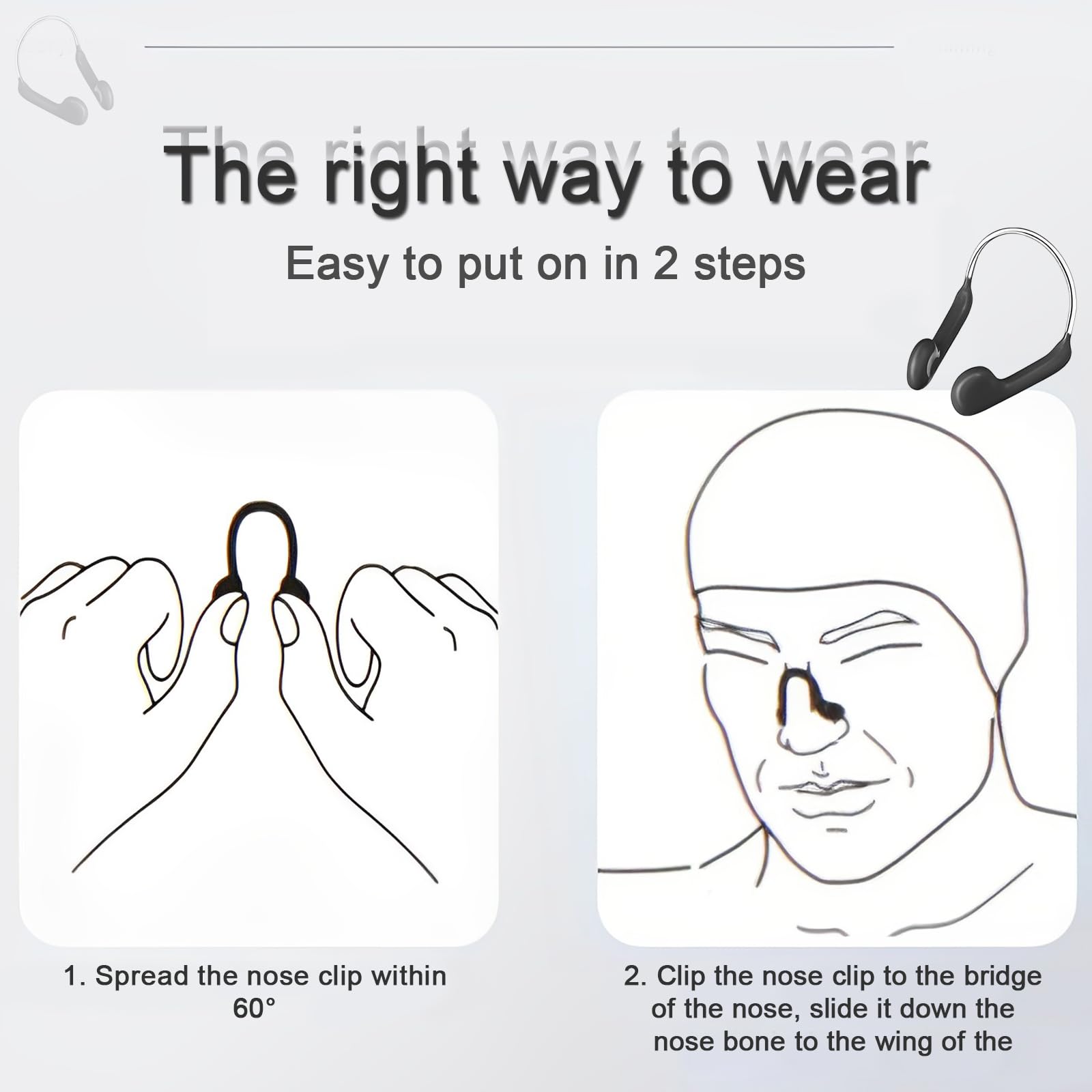 Lot De 4 Pinces-nez De Natation – Silicone, Acier, étui Individuel, Pour Enfants Et Adultes, Beige