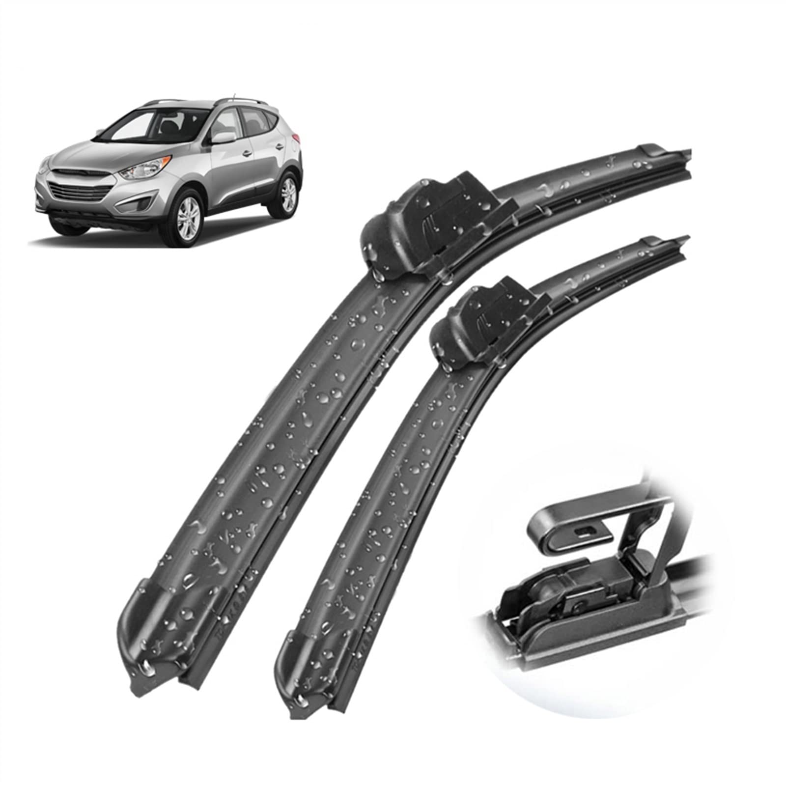 WITTSY Limpiaparabrisas Escobillas Limpiaparabrisas Delanteras LHD, Parabrisas De Coche, Ventana Delantera Wiper 24 "+ 16" para Hyundai para Tucson MK2 2010 2011 2012 2013 2014 2015