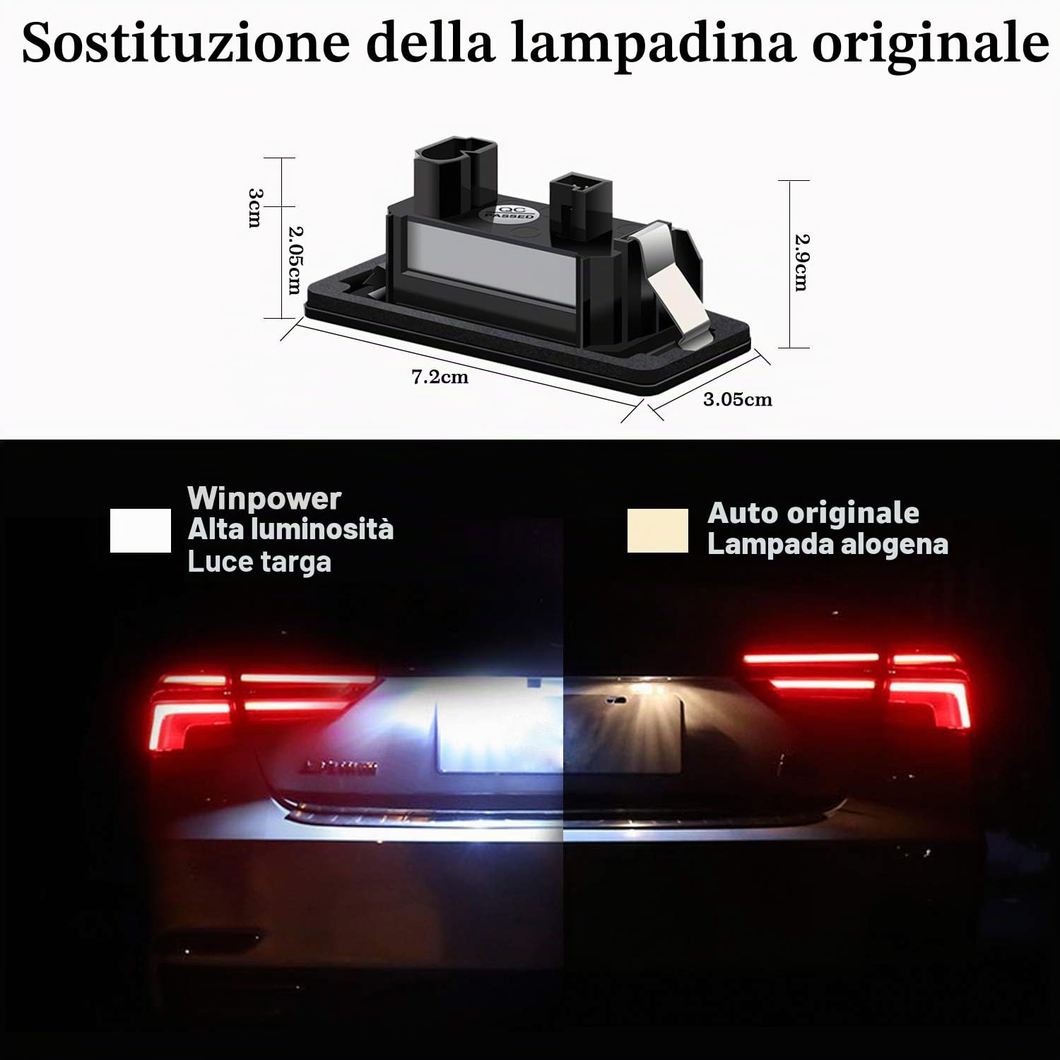 WinPower LED Luci targa auto Lampada 3582 SMD con CanBus nessun errore 6000K Xeno Bianco freddo per E39 E60 E61 E71 E72 E82 E84 E88 E90 E91 E92 E93 M3 M5 F10 F11 F18 F25 ecc., 2 Pezzi