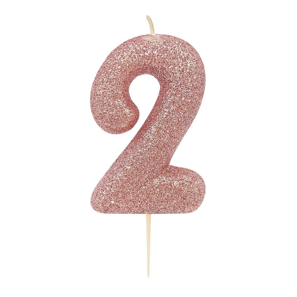 Anniversary House Gold Rose - Glitter Number Candles