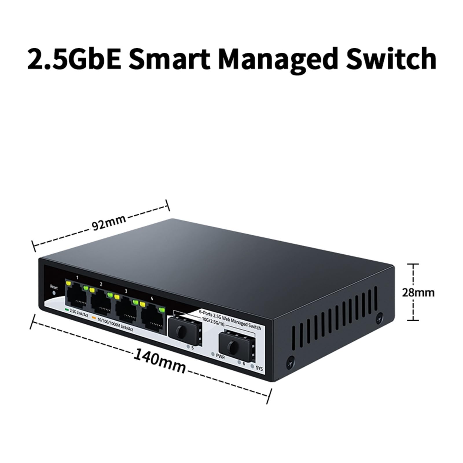 Commutateur Vidéo, Commutateur réseau géré GoodTop 2,5 GbE 6 ports 2,5 GBASE-T