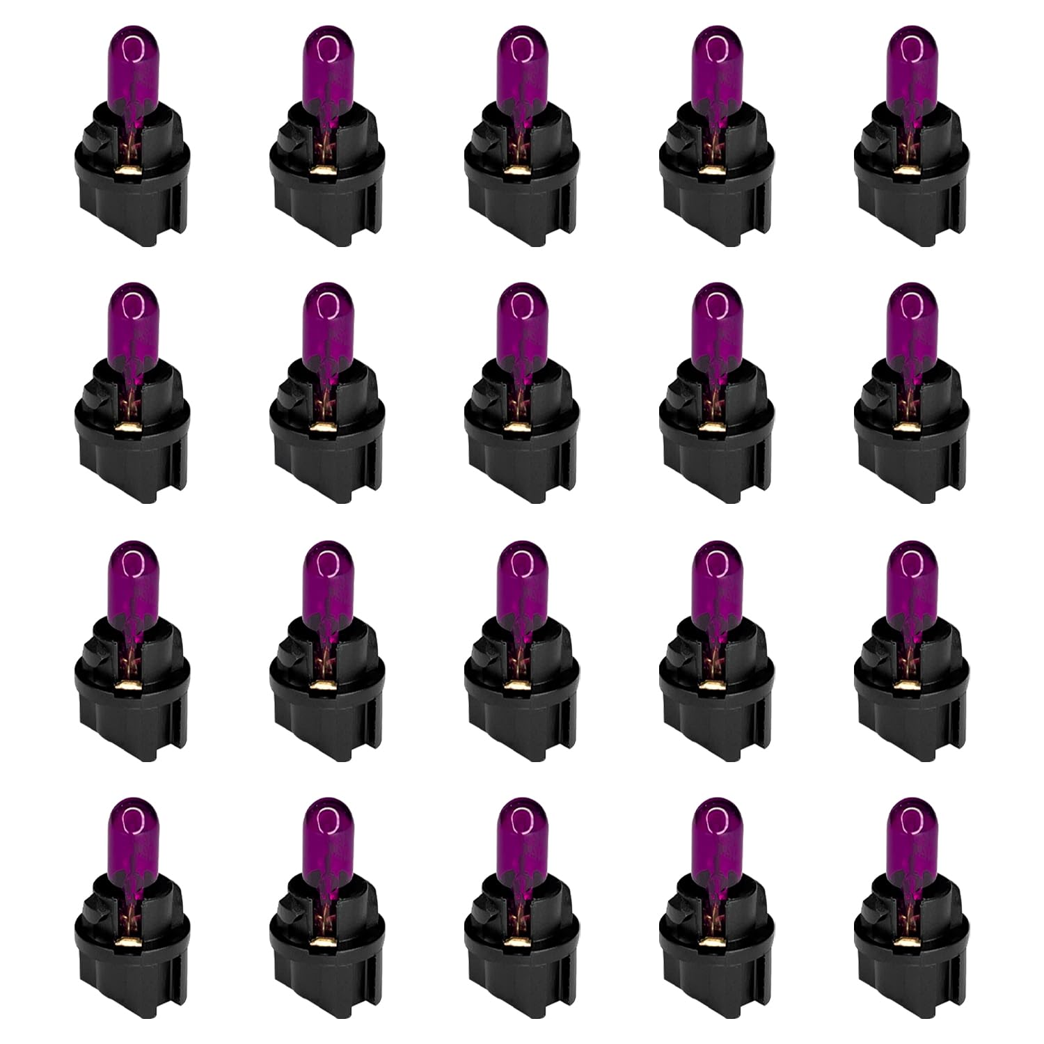 20PCS T5 17 57 86 Halogen Instrument Cluster Bulbs Kits, 12V Dash Light for Car Interior, Automotive Replacement Gauge Cluster Panel Bulb with T5 Sockets, Universal Lighting Accessories（Pink