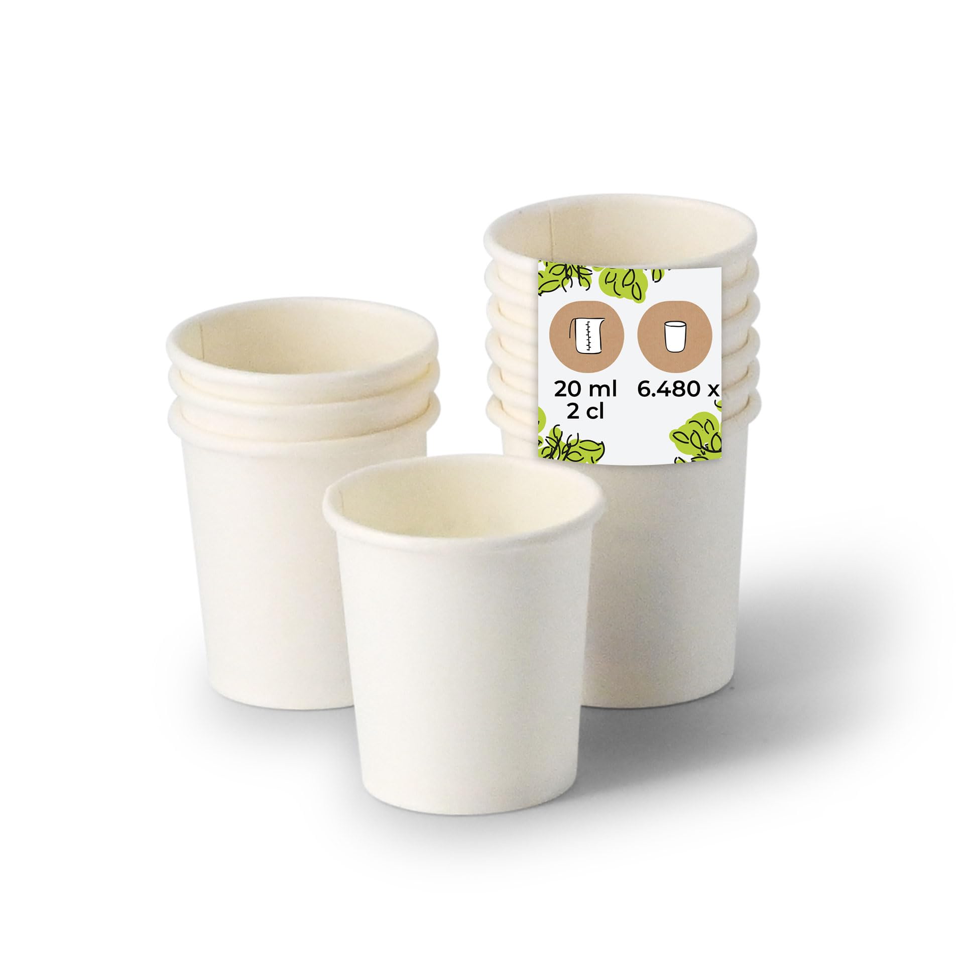 BIOZOYG bicchierini da shot in carta 6480 pezzi 20 ml bianco - bicchieri di carta rivestiti accessori per feste usa e getta fiere eventi degustazioni - alternativa ai bicchieri di plastica