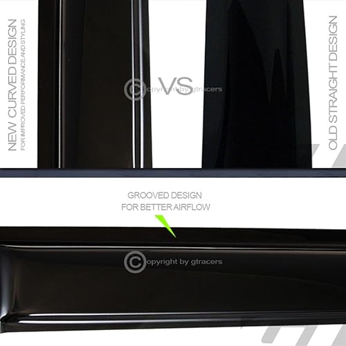 Miniatura 3 de R&L Racing Smoke - 4 viseras deflectoras de protección solar y lluvia compatibles con Corolla 2009-2013