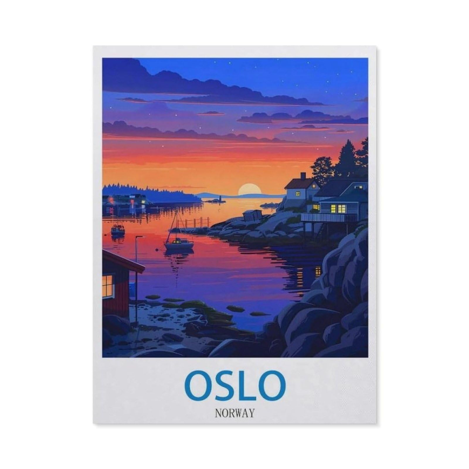 Vintage Art Metal Signs Funny Sign，Oslo Norway，Wall Artwork Metal Poster Bathroom Decor Vintage Country Decor Retro Metal Poster(15x30cm）6x12 inch-EC85