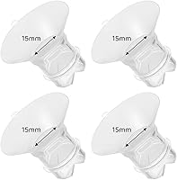 Suniceme 15mm Flange Inserts for 24mm Breast Pump Shields - Fits Medela, Spectra, Momcozy, Elvie & More - 4 Pack, BPA-Free Silicone