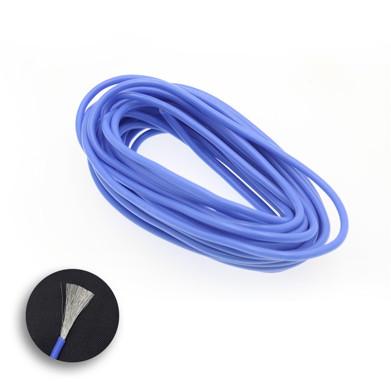 Outdoor Extension Extra Soft High Temperature Silicone Wire Cable 12AWG 14AWG 16AWG 18AWG 20AWG 22AWG 24AWG 26AWG Wire Solar sheathed(Blue,17AWG 1meters)