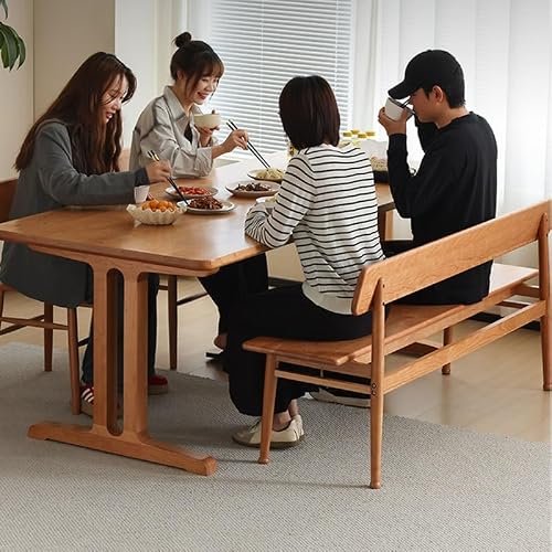 ダイニングルームテーブル 160x80x75cm 幾何学的なワークベンチ リビングルーム ソリッドウッドデスク ホーム シンプルな大きなプレートダイニングテーブル カフェやレストランに最適 モダンダイニングテーブル(180x80x75cm) [2]