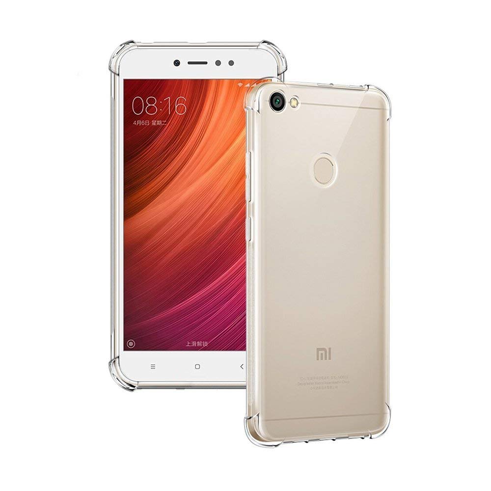 Dashmesh Shopping� Back Cover with Bumper Corners for Xiaomi Redmi Y1 / Redmi Note 5A Anti-Shock Flexible Transparent Crystal Clear Protective Shockproof Hybrid Protection