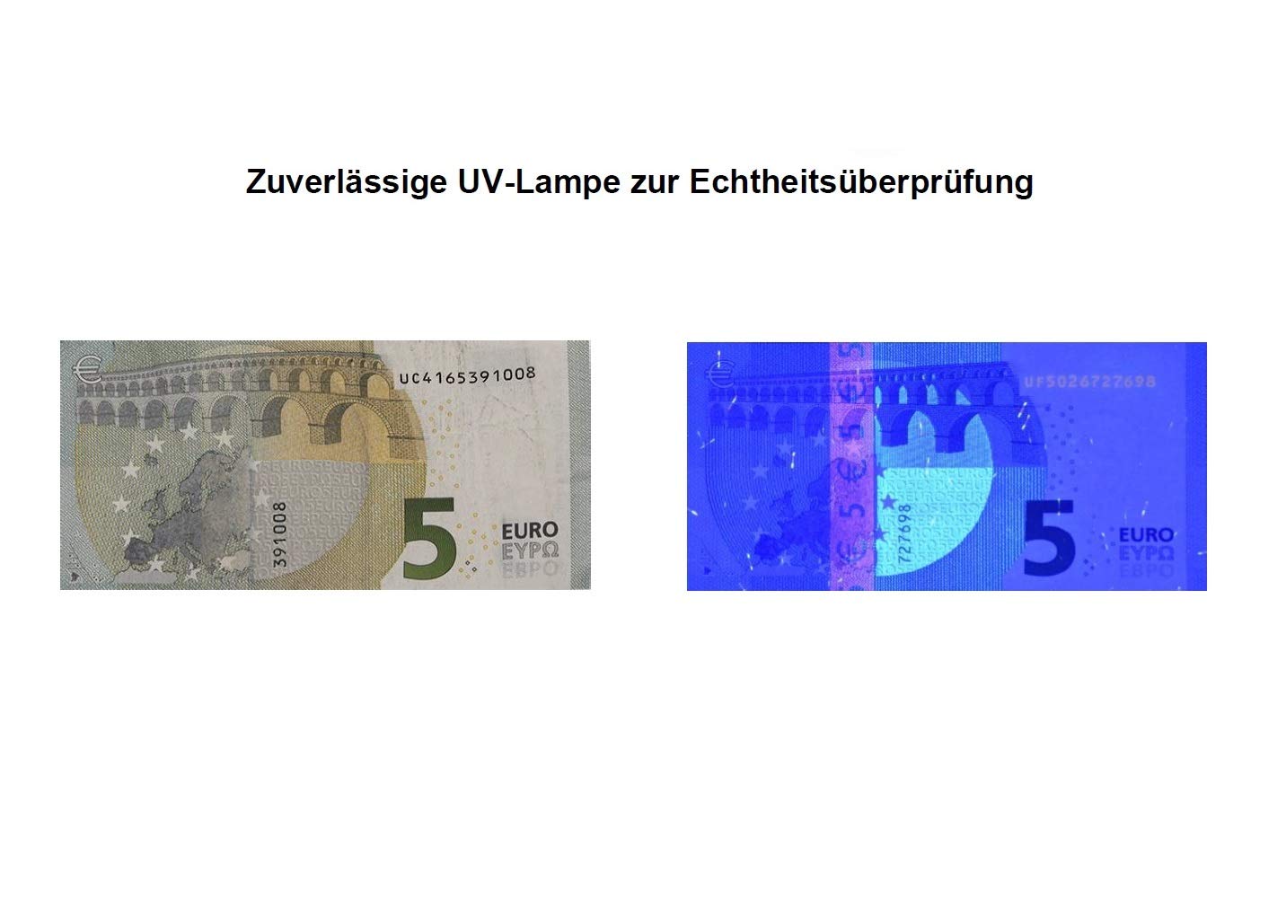 Olympia Geldscheinprüfgerät UV 586 | Geldprüfgerät für Scheine | Falschgeld Prüfer mit UV-Lampe 9W | Prüfung von Geldscheinen & Banknoten | Banknotenprüfer | Geldscheinprüfer | ohne Software-Update