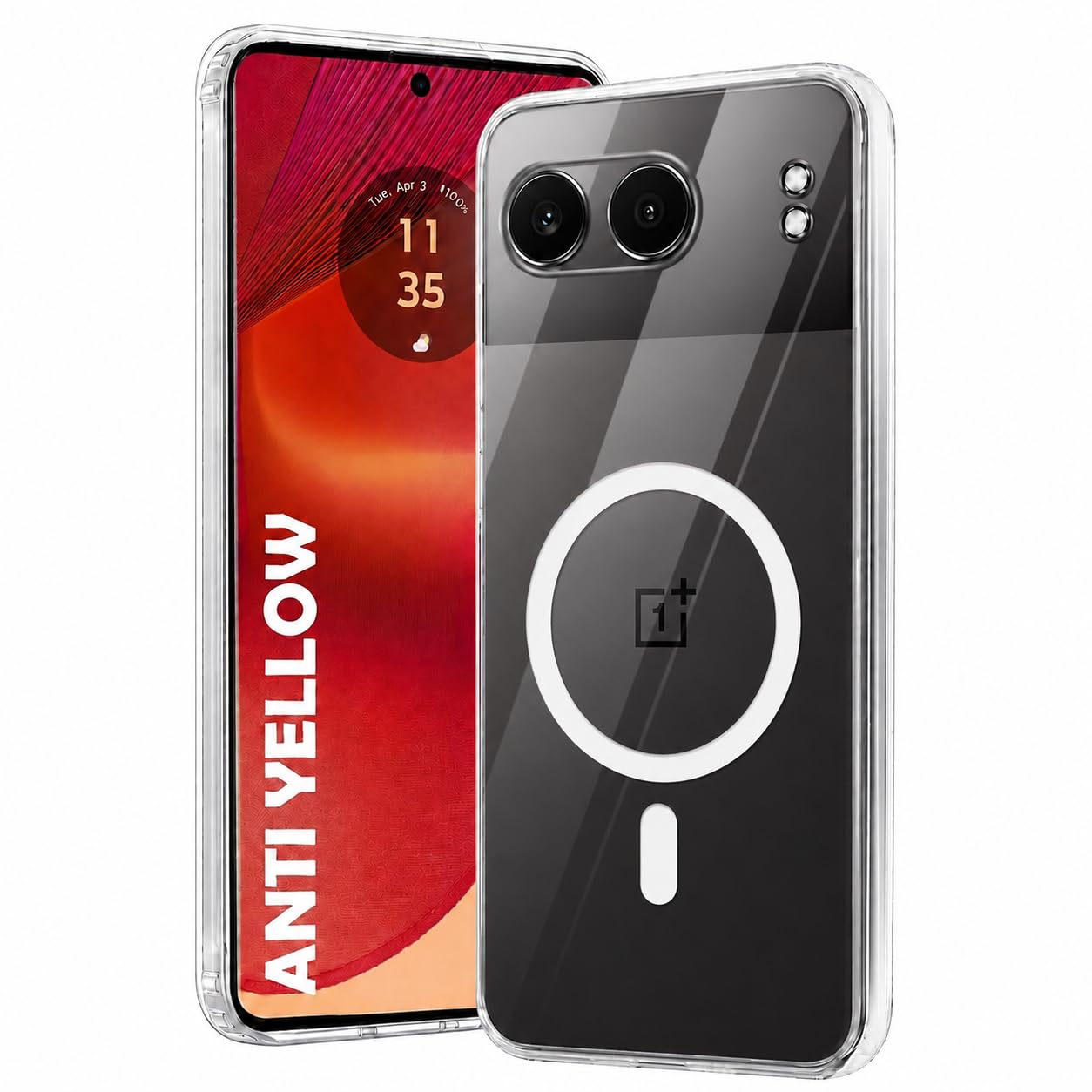 DIZORO Crystal Clear Magnetic Compatible with Oneplus Nord 4 Back Cover case with Anti-Yellow (Compatible with Magsafe) Anti-Scratch | Shockproof Transparent Cover-image-9