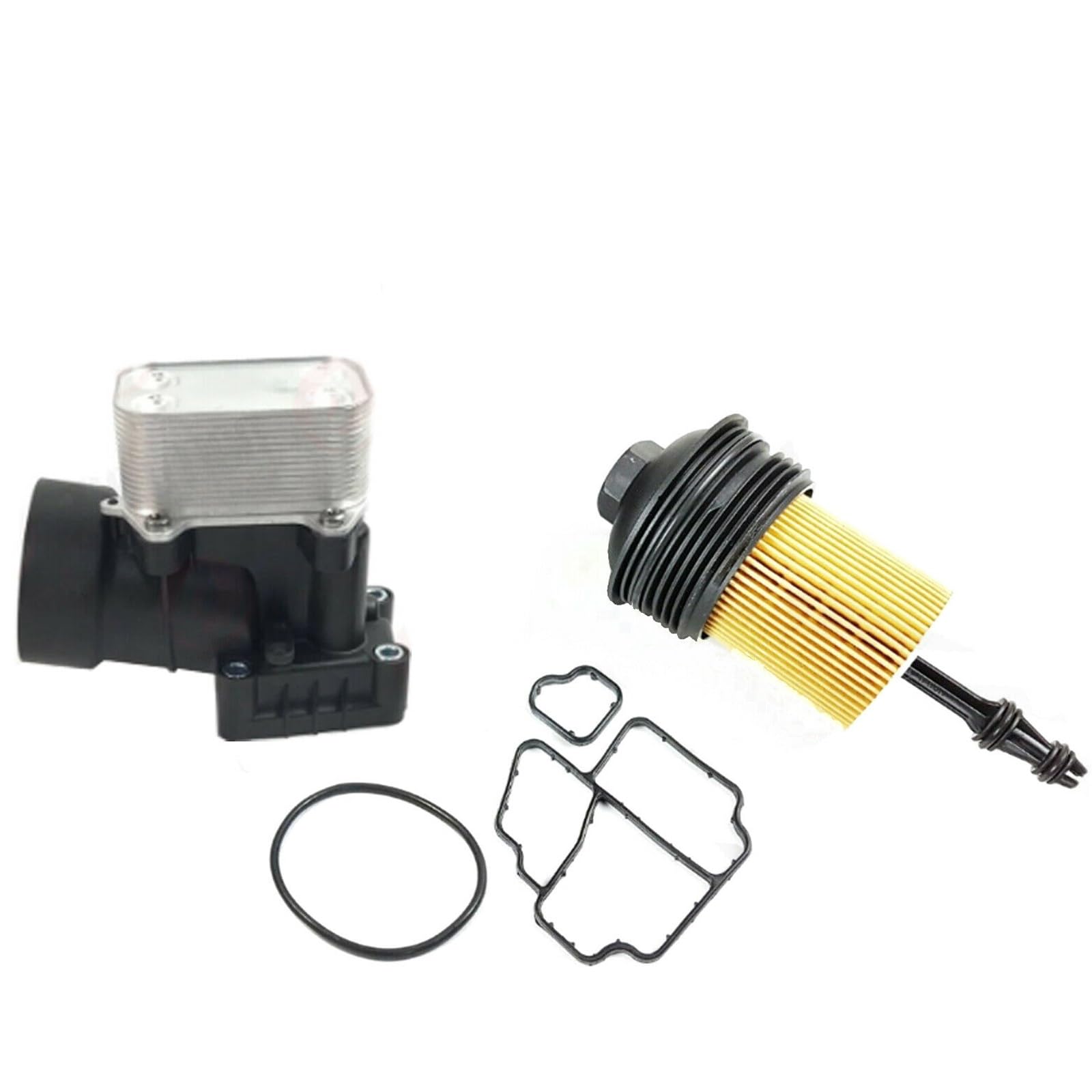 Oil Cooler Kit Cooler+Housing+Filter+Filter Cap+Gasket Seals Fits VW SKODA SEAT 2.0 TDI 1.6 TDI 03L115389H 03L 115 389 03L115389
