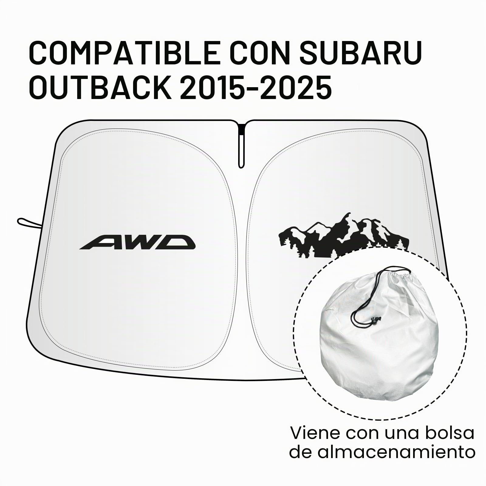 Parasol para Subaru Outback 2015-2024 2025, Cubre la Ventana Delantera del automóvil, Protector de Visera Solar, bloquea los Rayos UV, Parasol para Parabrisas de Subaru Outback
