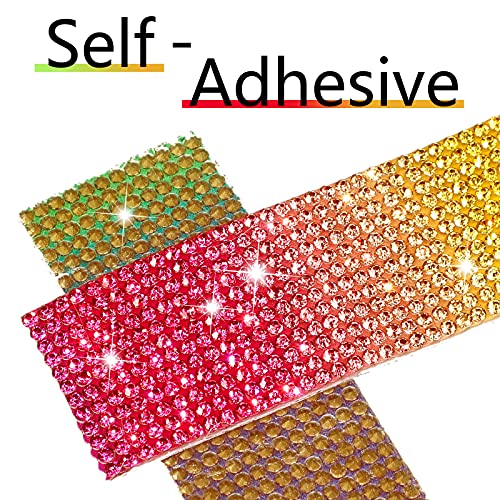 Cinta autoadhesiva de diamantes arcoíris de 2 mm y 3 yardas para decoración de teléfonos 3