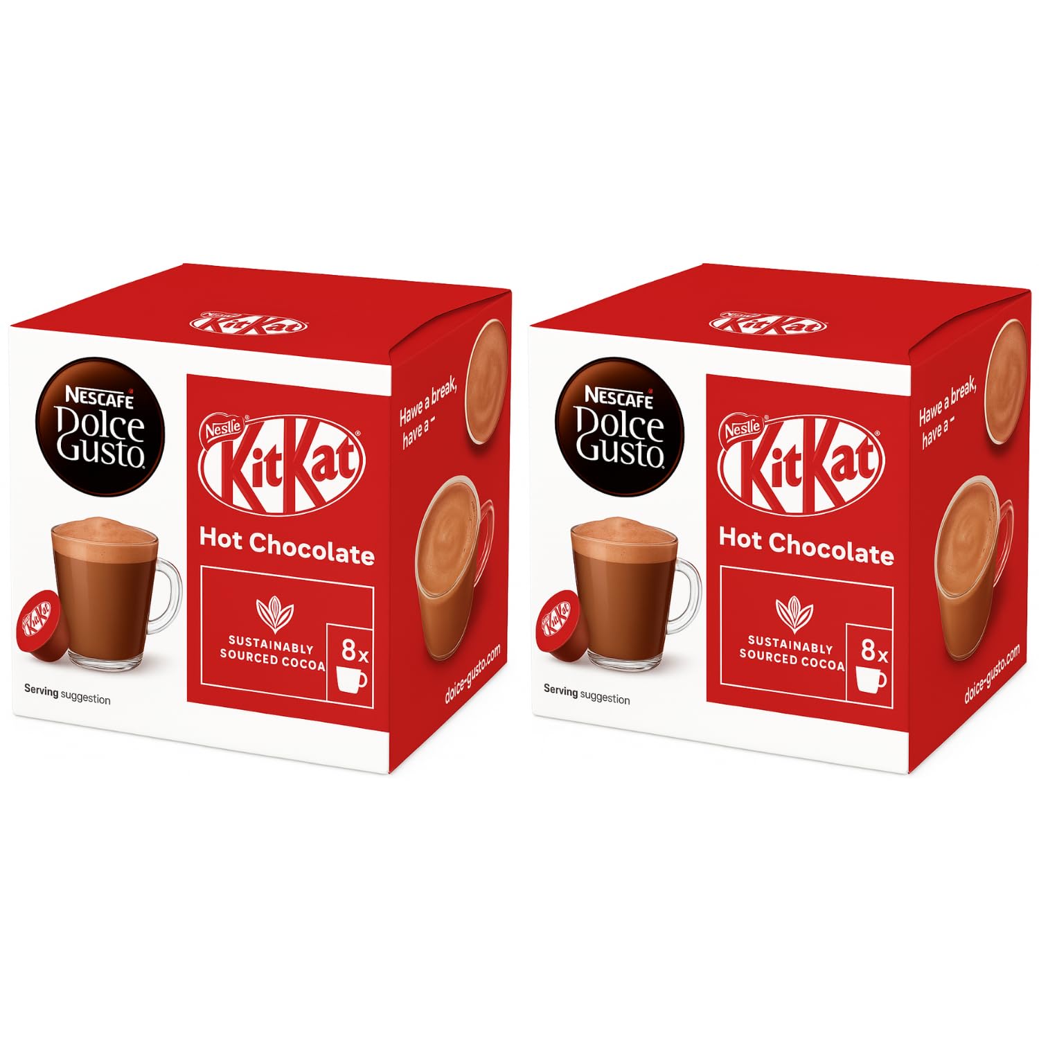Nescafe Dolce Gusto KitKat Hot Chocolate Pods - (Pack of 2) - 256g Box – Compatible with Dolce Gusto Machines | 32 Capsules | Creamy Cocoa Drink with Signature KitKat Flavour | Rich, Smooth & Velvety Texture | Perfect for Home, Office & Chocolate Lovers – (Imported-UK)-picture-23