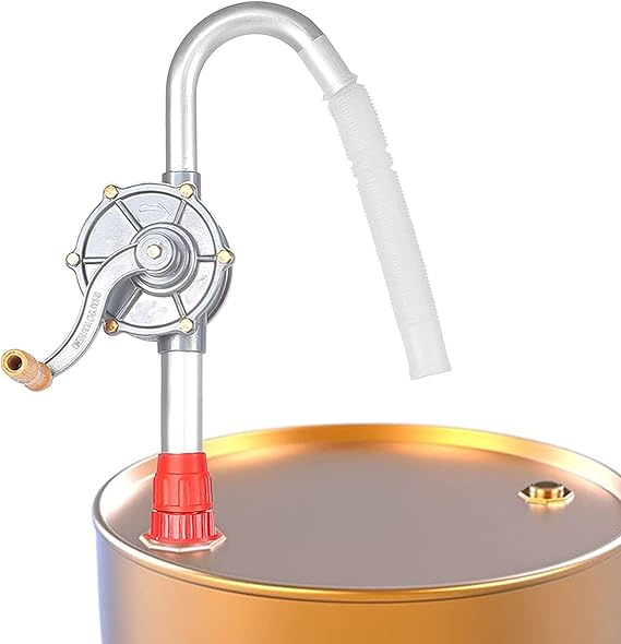 Rotary Barrel Pump, Aluminum Alloy Duty Rotary Hand Crank Oil Barrel