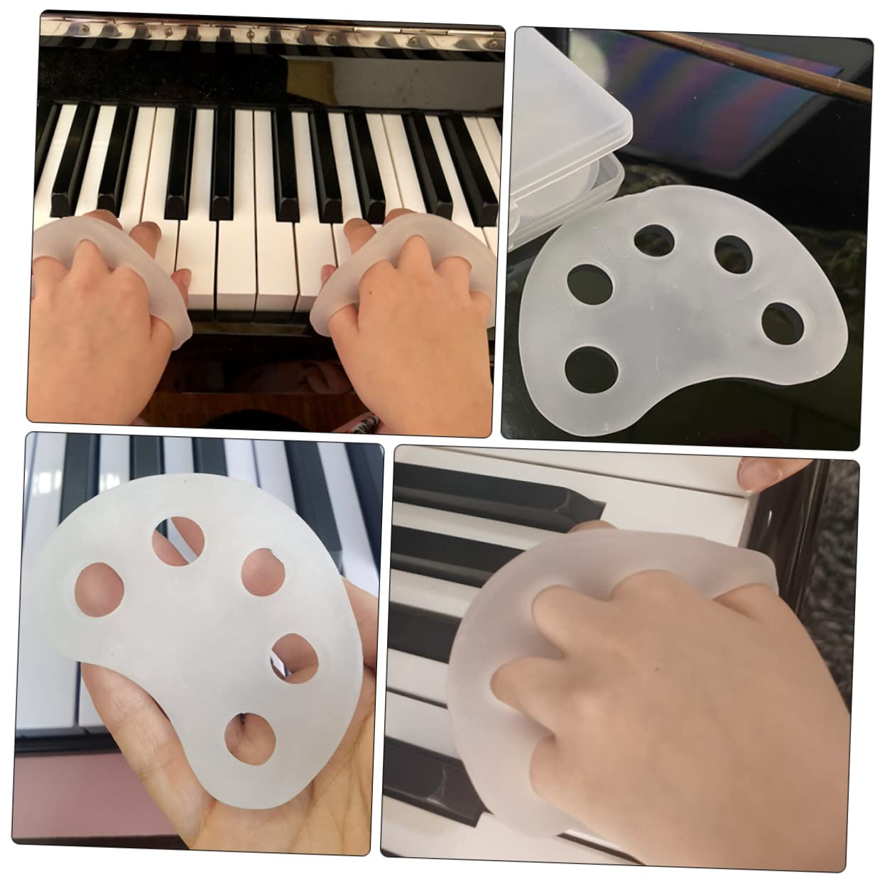 ifundom 6stücke Piano Fingertrainer Praktische Fingerkraftverstärker Halbsichtbare Farbe Für Anfänger Und Klavierliebhaber Langlebig Und Tragbar Leicht
