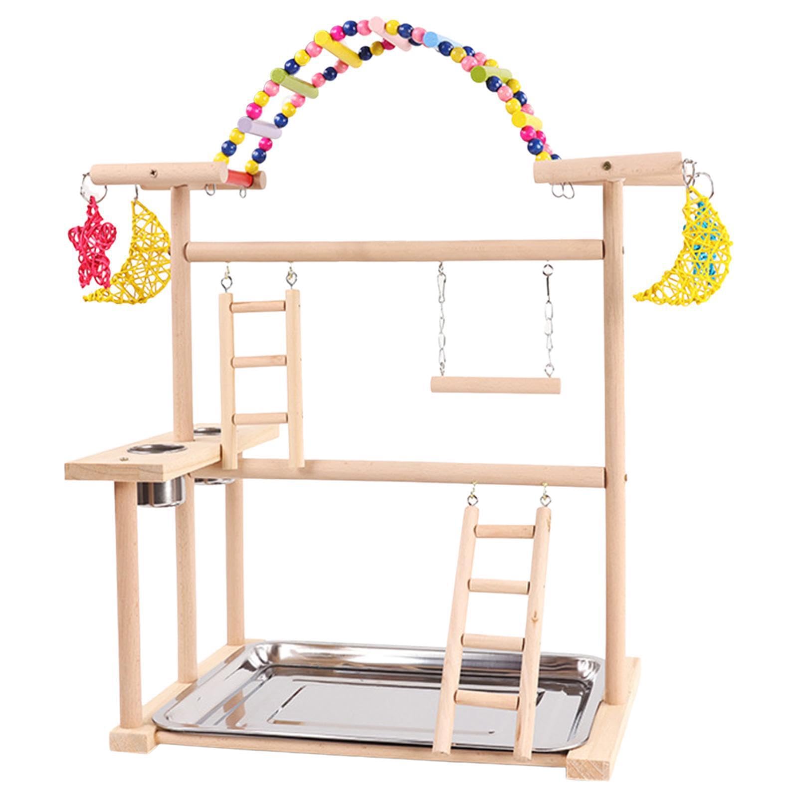 Parco giochi per pappagalli, trespolo in legno per palestra, recinto per garantire sicurezza e divertimento agli uccelli nelle attività ludiche,