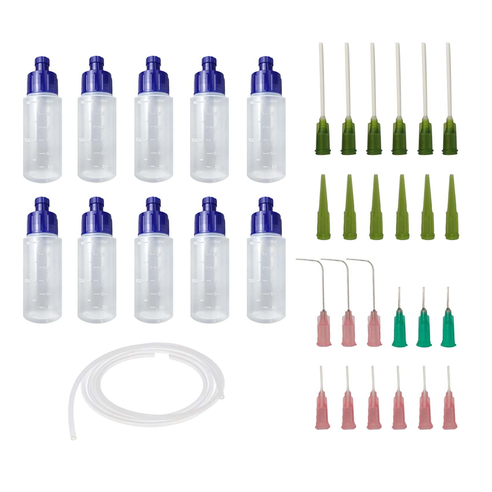 HDPE Squeeze Bottles With Luer Lock And Multi Purpose Precision Applicator for Gluing Projects DIY Craft Painting Measuring E-Liquids Kitchen, etc (10pcs 1oz(30ml), Translucent)
