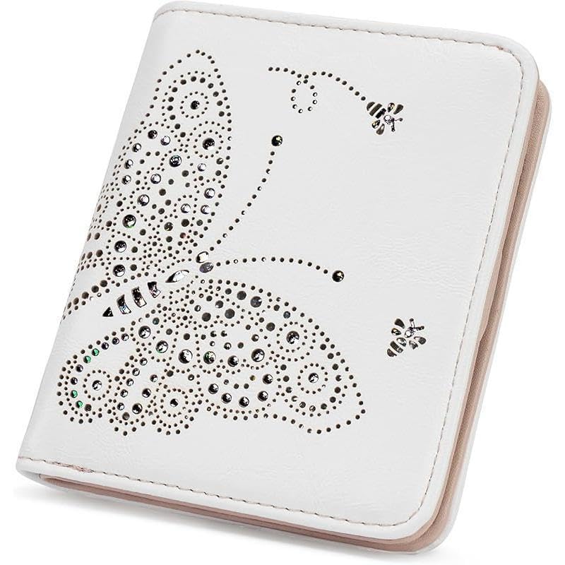 Small RFID Wallet Women Ultra Thin Slim Womens Wallet Mini Compact Bifold Pocket Ladies Wallets for Women (White)-image-40