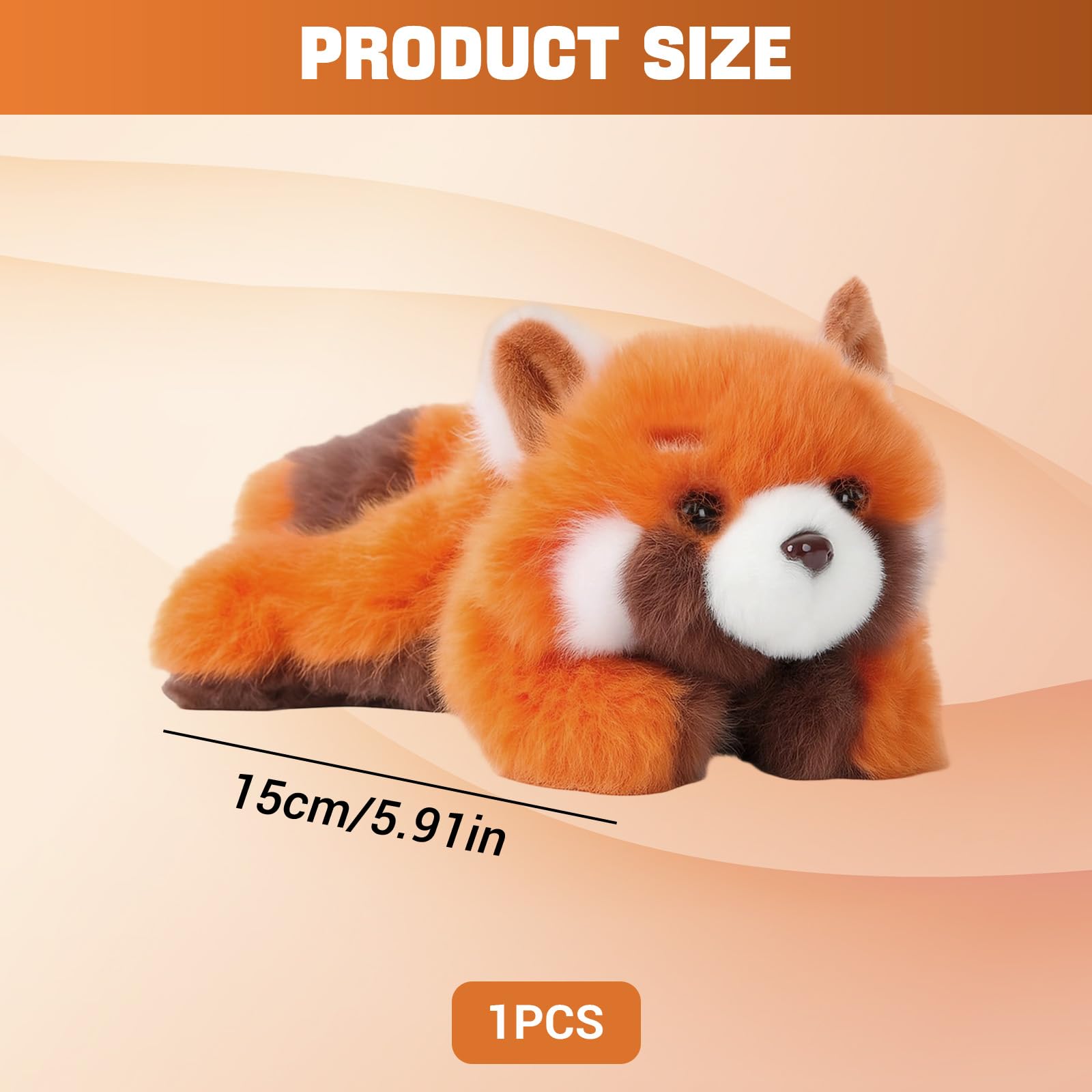 Roter Panda Plüschtier 22 cm – Weiches und Leicht Beruhigend Beschwertes Kuscheltier, Niedliches Stofftier als Geschenk für Kinder, Jungen und Mädchen - 3