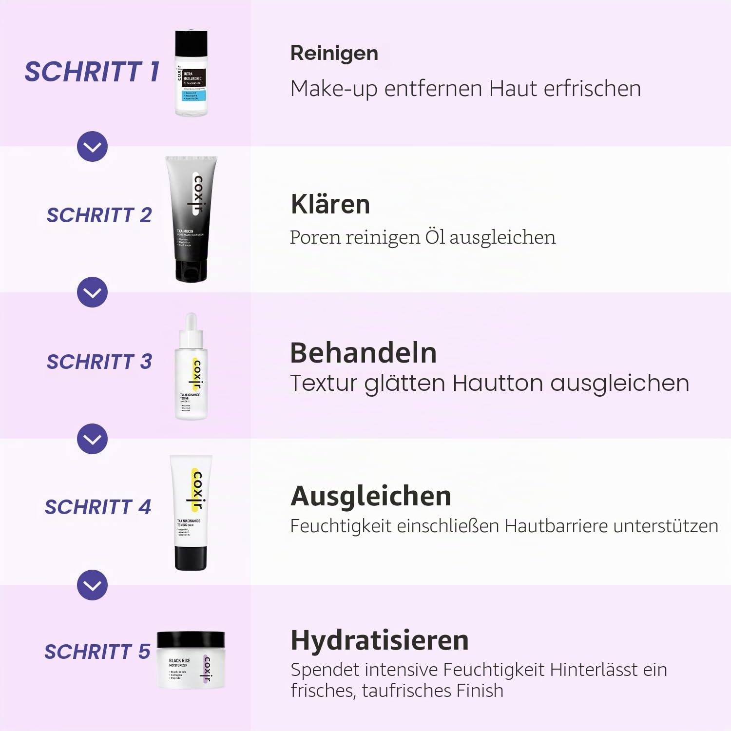 coxir K-Beauty mit coxir (KOREA BOX) [K-BEAUTY, Hautpflege-Geschenkset mit Premium-Geschenk, Koreanische Hautpflege]