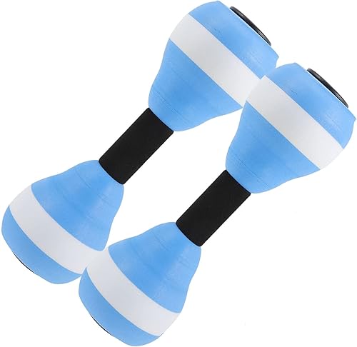 Miniatura 10 de SEWACC Mancuernas acuáticas para ejercicio, 1 par de mancuernas de resistencia a la piscina aeróbica, EVA, flotantes, para nadar (verde)